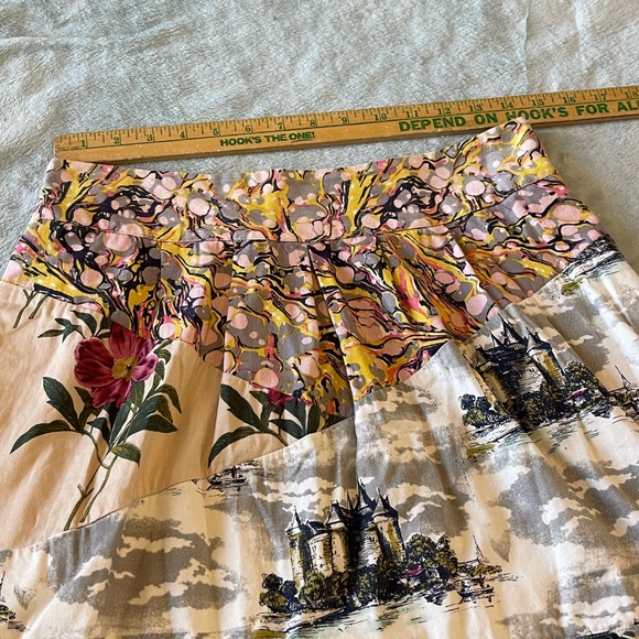 Leifnotes anthropologie mix pattern castle cotton skirt - Picture 6 of 8